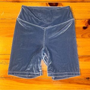 Pink Victoria Secret Ultimate 6” Light Blue Velvet Bike Shorts Size XS